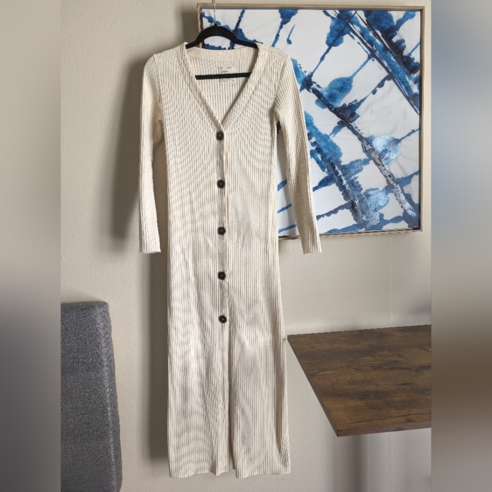 Modest Maxi Ribbed Button Up Dress ForDays Size M